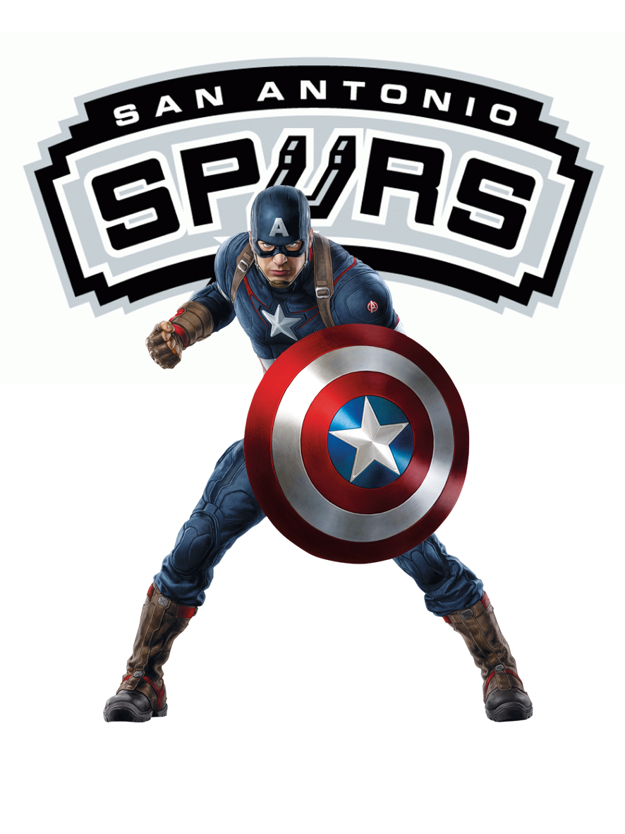 San Antonio Spurs Captain America Logo iron on paper